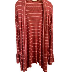 Altar’d State Pink & White Stripe Cardigan medium